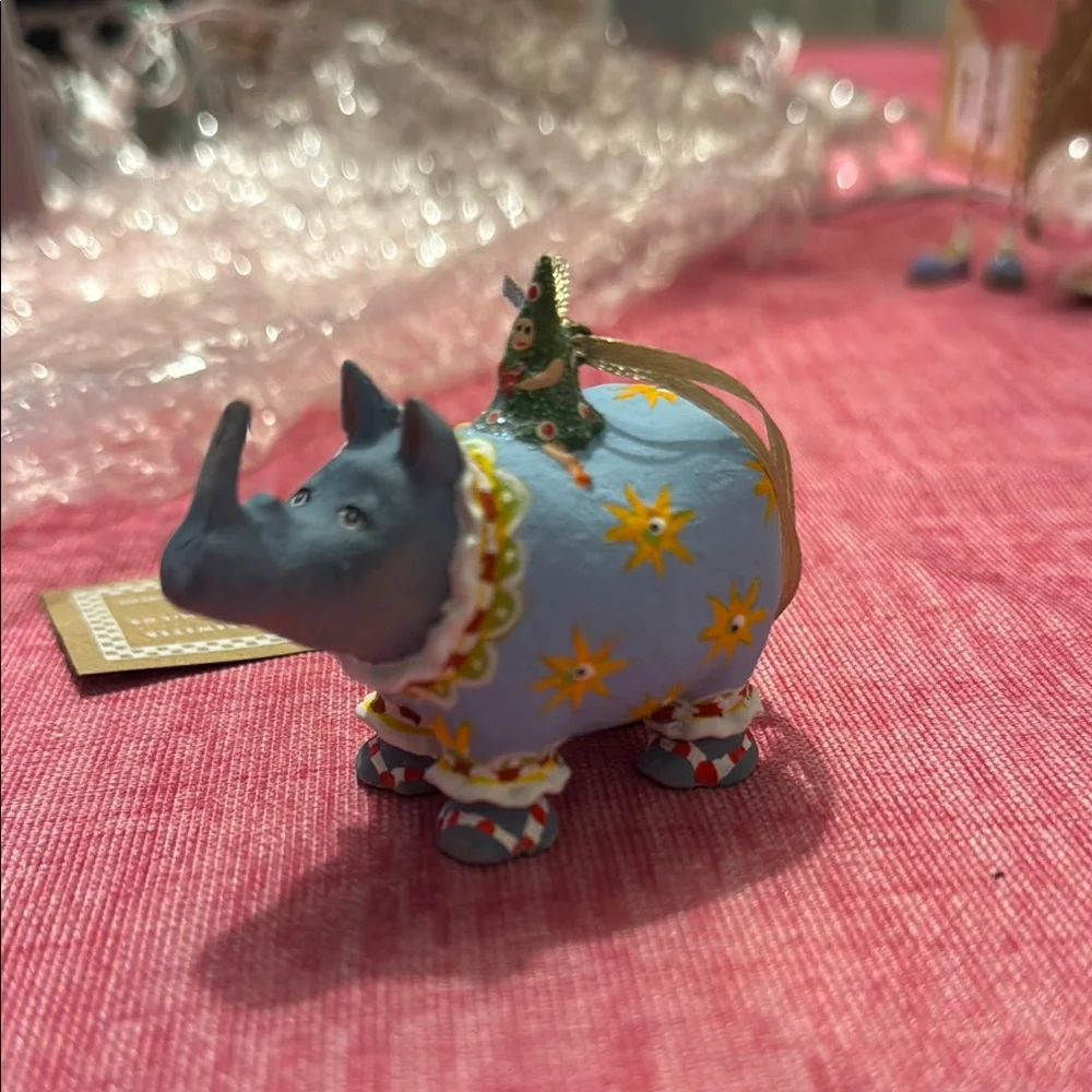 NWT MACKENZIE-CHILDS Blue Rhino Ornament - Picture 3 of 5